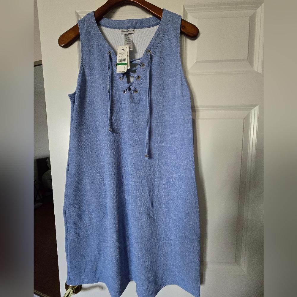 Tommy Bahama Blue Lace-Up Top